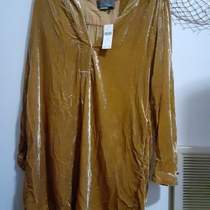 NWT Anthropologie Gold Melody Velvet dress sz. XS